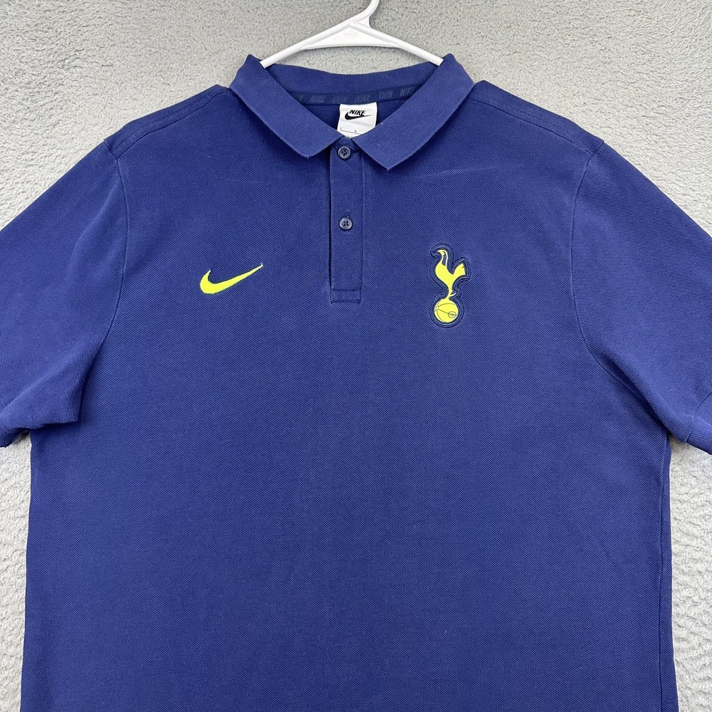 Tottenham Hotspur Polo Shirt Mens Large Blue Premier League Soccer Nike Pique - Picture 3 of 11